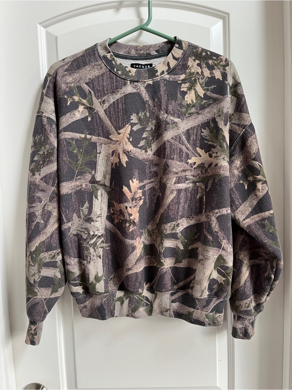 PacSun Tree Camo Crewneck Oversized Sweatshirt Sz XS